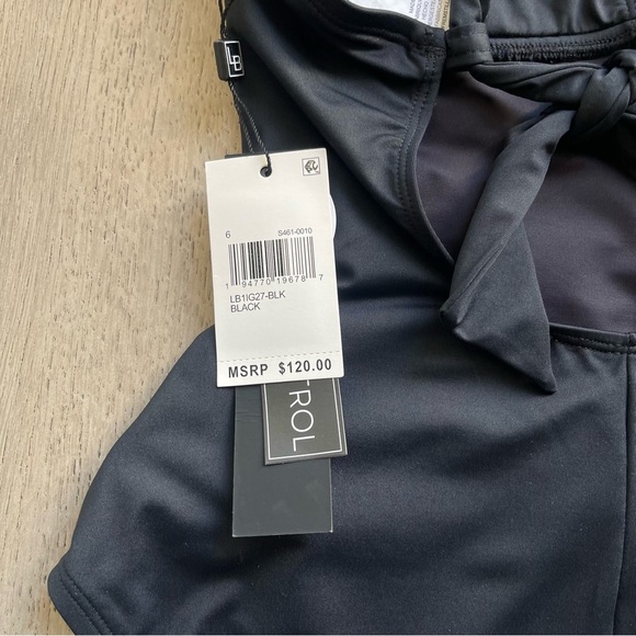 LA BLANCA Elegant Black Halter One-Piece Swimsuit - Picture 8 of 8